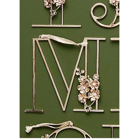 Anthropologie Floral Monogram Ornament - Picture 2 of 6